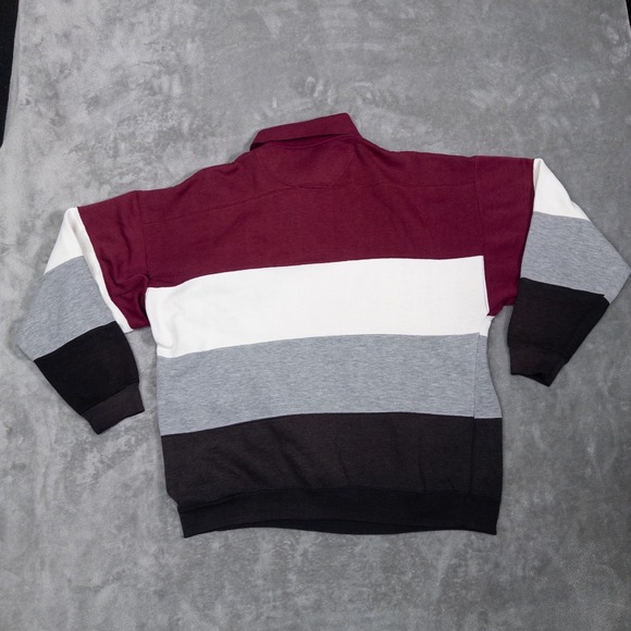 Vintage Winner Rugby Shirt Pullover Men Large Striped Red Long Sleeve Sweatshirt - Picture 3 of 8